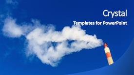  Presentation with industrial company - Slides with particulate air pollution - chimney of an industrial company background and a  colored foreground