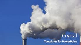  Presentation with pollution - Theme with particulate air pollution - smoking chimneys of a factory background and a ocean colored foreground