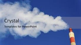  Presentation with smoking - Colorful slide deck enhanced with particulate air pollution - smoking industrial slot backdrop and a light blue colored foreground