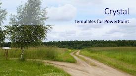  Presentation with way - PPT layouts consisting of parting of the ways background and a sky blue colored foreground