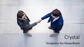  Presentation with ethnic group - Audience pleasing theme consisting of partner - young multi ethnic business people backdrop and a light gray colored foreground