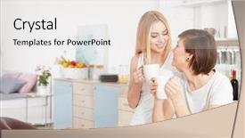  Presentation with good morning couple bed - Cool new presentation design with sexual orientation - morning of young lesbian couple backdrop and a white colored foreground