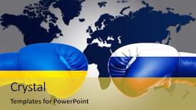 Presentation with world flags - Beautiful theme featuring partner military - governments conflict concept boxing gloves backdrop and a yellow colored foreground