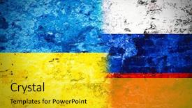  Presentation with conflict - Amazing slide deck having partner military - governments conflict concept damaged wall backdrop and a yellow colored foreground