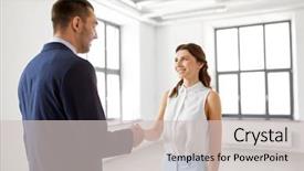  Presentation with partnership - PPT theme featuring partner seller - business people partnership and cooperation background and a light gray colored foreground