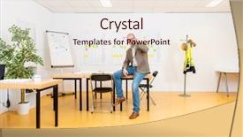  Presentation with production planning - Slide set enhanced with partner sitting on the planning background and a sky blue colored foreground