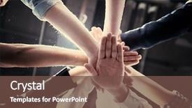  Presentation with business partner - Audience pleasing PPT theme consisting of partner win - multiethnic group of young business backdrop and a tawny brown colored foreground