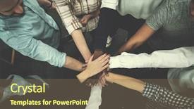  Presentation with business partner - Cool new slides with partner win - multiethnic group of young business backdrop and a violet colored foreground