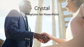  Presentation with negotiation - Beautiful PPT layouts featuring partners after negotiation and making backdrop and a soft green colored foreground