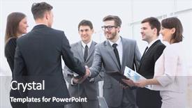 Presentation with handshake - Theme consisting of partners before the financial transaction background and a dark gray colored foreground