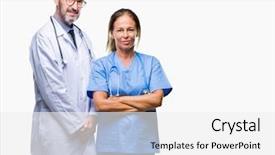  Presentation with simple medical - Beautiful slides featuring partners couple wearing medical uniform backdrop and a white colored foreground