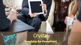  Presentation with digital project - Audience pleasing PPT theme consisting of partners in private jet backdrop and a tawny brown colored foreground