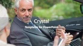  Presentation with classy - Amazing presentation theme having partners working together on laptop in classy convertible on a bright day backdrop and a ocean colored foreground