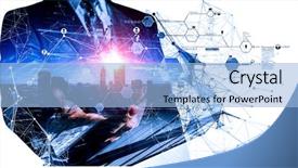  Presentation with partnership - Slide deck consisting of concept of partnership and teamwork background and a light blue colored foreground