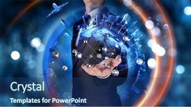  Presentation with partnership - PPT theme enhanced with concept of partnership and teamwork background and a  colored foreground