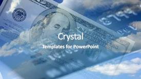  Presentation with partnership - Audience pleasing theme consisting of partnership money - abstract collage of blue background backdrop and a  colored foreground