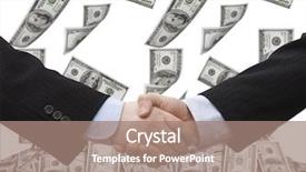  Presentation with shaking hands - Cool new presentation with partnership money - businessman teamwork partners shaking hands backdrop and a  colored foreground