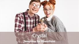  Presentation with partnership - Presentation with partnership schools - smiling couple of school nerds background and a  colored foreground