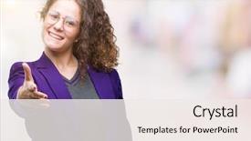  Presentation with young college student diagnosis of sti - Presentation theme having partnership schools - young brunette student girl wearing background and a sky blue colored foreground