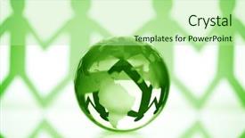  Presentation with hands holding - Cool new presentation theme with partnership teamwork or global community backdrop and a mint green colored foreground