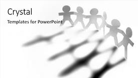  Presentation with doll paper - Colorful slides enhanced with partnerships - team of paper doll people backdrop and a white colored foreground