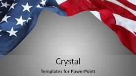  Presentation with grey - Colorful theme enhanced with partriotic banners - closeup of american flag backdrop and a light gray colored foreground