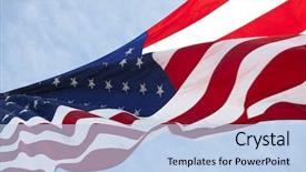  Presentation with american flag waving - Beautiful presentation featuring partriotic banners - photo of american flag waving backdrop and a light blue colored foreground