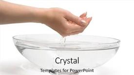  Presentation with water color hands - Beautiful presentation design featuring leaked parts - woman's hands scooping fresh water backdrop and a white colored foreground