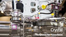  Presentation with aircraft engine - Presentation theme featuring parts aircraft - interior of an engine background and a dark gray colored foreground