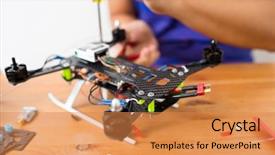  Presentation with drone - Theme featuring parts aircraft - making of drone background and a  colored foreground