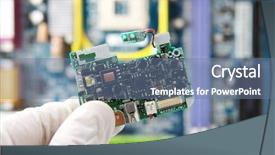  Presentation with high technology - Amazing PPT theme having parts computer - high technology chip backdrop and a  colored foreground