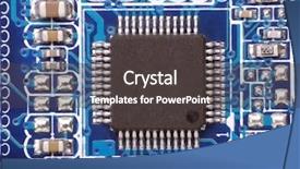  Presentation with microprocessor - Beautiful PPT layouts featuring parts computer - printed circuit board with microprocessor backdrop and a  colored foreground