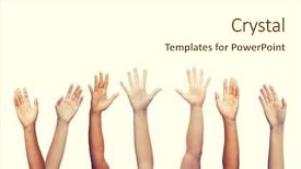  Presentation with human body parts - PPT theme having parts concept - human hands waving background and a white colored foreground