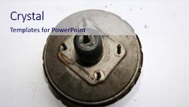  Presentation with car brake - Beautiful theme featuring parts isolated on white brake backdrop and a sky blue colored foreground