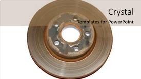  Presentation with car brake - PPT layouts with parts isolated on white brake background and a coral colored foreground