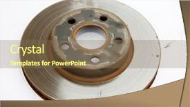  Presentation with car brake - Colorful slide deck enhanced with parts isolated on white brake backdrop and a violet colored foreground