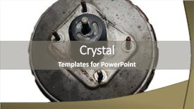  Presentation with car brake - Theme having parts isolated on white brake background and a gray colored foreground