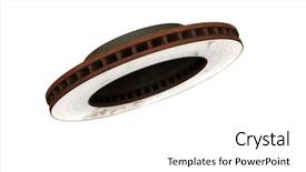  Presentation with car brake - Cool new theme with parts isolated on white brake backdrop and a white colored foreground