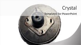  Presentation with car brake - Colorful PPT theme enhanced with parts isolated on white brake backdrop and a white colored foreground