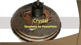  Presentation with car brake - PPT layouts having parts isolated on white brake background and a tawny brown colored foreground