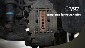  Presentation with car brake - Cool new PPT theme with parts isolated on white brake backdrop and a dark gray colored foreground