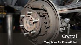  Presentation with car brake - Slides having parts isolated on white brake background and a dark gray colored foreground