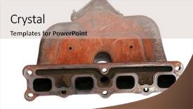  Presentation with car brake - Slide deck featuring parts isolated on white brake background and a soft green colored foreground