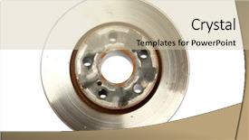  Presentation with car brake - Cool new theme with parts isolated on white brake backdrop and a soft green colored foreground