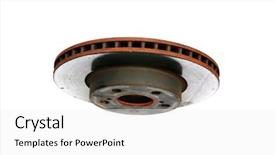  Presentation with car brake - PPT layouts enhanced with parts isolated on white brake background and a white colored foreground