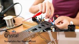  Presentation with parts - Theme featuring parts on drone body background and a  colored foreground