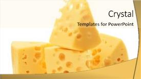  Presentation with scroll paper isolated on white - PPT theme featuring parts whole - cheese block isolated on white background and a  colored foreground