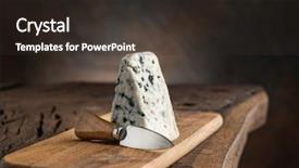  Presentation with blue cheese - Cool new slide deck with parts whole - piece of blue cheese backdrop and a tawny brown colored foreground