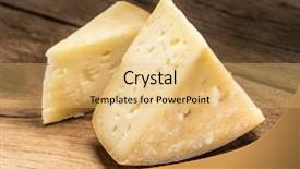  Presentation with cheese - Beautiful presentation theme featuring parts whole - pieces of homemade cheese backdrop and a yellow colored foreground