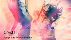  Presentation with dancing - Amazing presentation theme having party - arty picture of two girls backdrop and a coral colored foreground